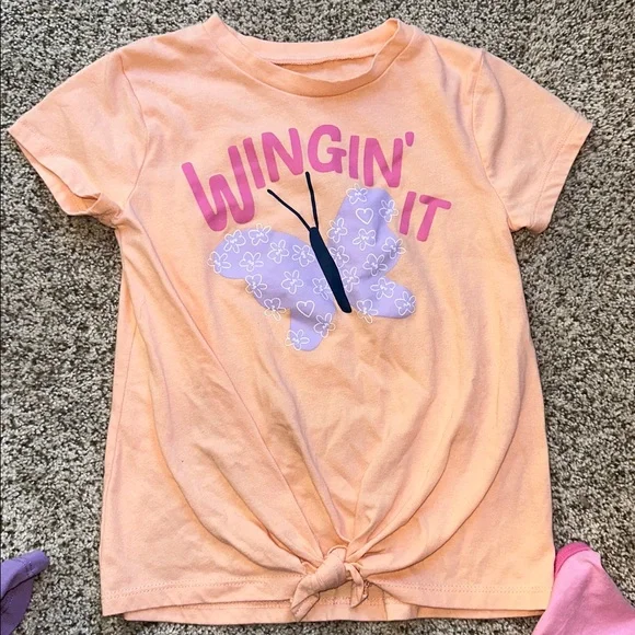 4 - Okie Dokie Girls short sleeve shirts size 6 - Pink, purple, yellow, orange - Picture 8 of 9